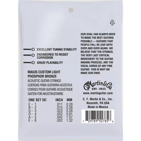 Martin Authentic Acoustic Phosphor Bronze Strings 11-52