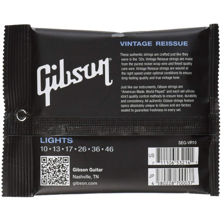 Gibson Gear Vintage Reissue Electric Guitar Strings 10-46