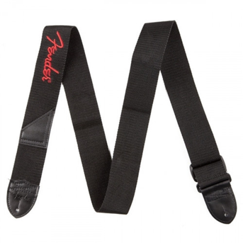 Fender Black Polyester Logo Strap 2''