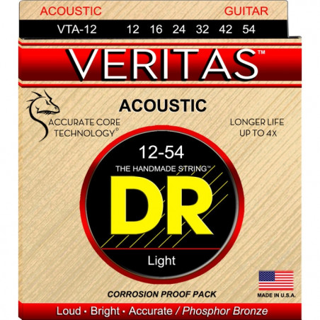 DR Strings Cordas Guitarra Acústica Veritas Light