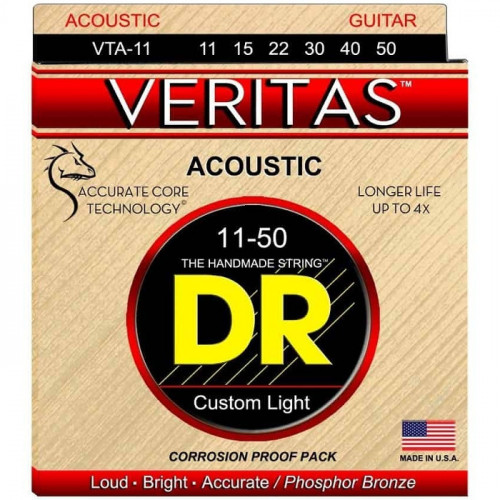 DR Strings Cordas Guitarra Acústica Veritas Custom Light