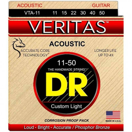 DR Strings Cordas Guitarra Acústica Veritas Custom Light
