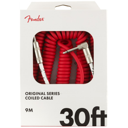 Fender Original Series 30' Coiled Instrument Cable - Fiesta Red