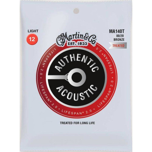 Martin Authentic Acoustic Lifespan 2.0 Strings - 80/20 Bronze Light