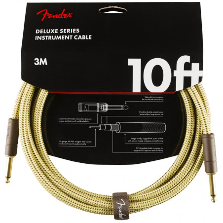 Fender Deluxe Series Instrument Cable 10\', Tweed