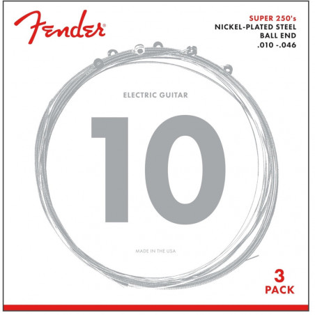 Fender 3-Pack Super 250R Nickel-Plated Steel