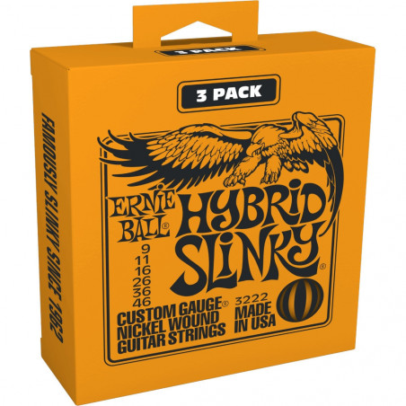 Ernie Ball Nickel Hybrid Slinky 3-Pack