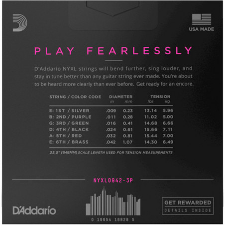 D'Addario NYXL0942 Super Light 3 Pack