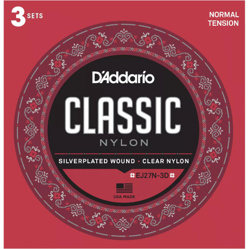 D'Addario EJ27N-3D Student Nylon, Normal Tension, 3 Set