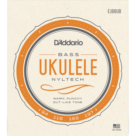 D'Addario EJ88UB Nyltech Ukulele, Bass