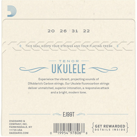 D'Addario EJ99T Pro-Arté Carbon Ukulele, Tenor