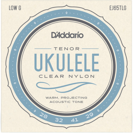 D’Addario EJ65TLG Pro-Arté Custom Extruded Ukulele, Tenor Low G
