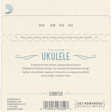 D’Addario EJ99TLG Pro-Arté Carbon Ukulele, Tenor Low G