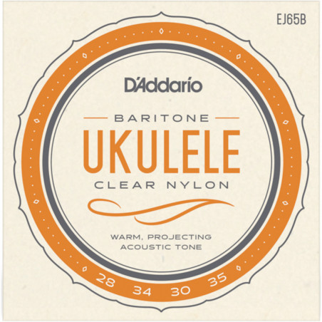 D’Addario EJ65B Pro-Arté Custom Extruded Ukulele, Baritone