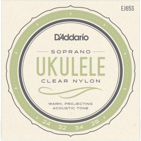D’Addario EJ65S Pro-Arté Custom Extruded Ukulele, Soprano