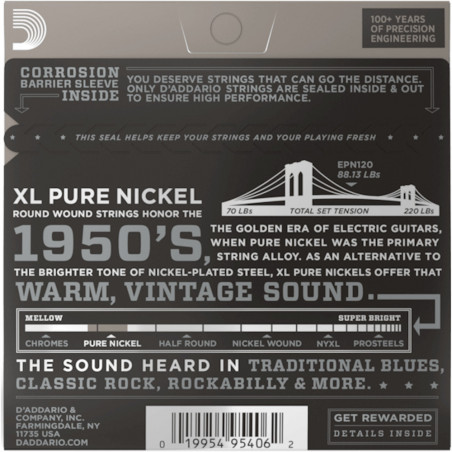 D’Addario EPN120 Pure Nickel, Super Light