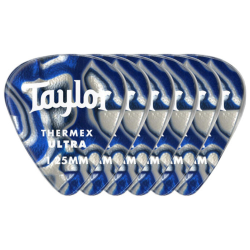 Taylor Premium 351 Thermex Ultra Guitar Picks, Blue Swirl - 1.25mm, 6-Pack