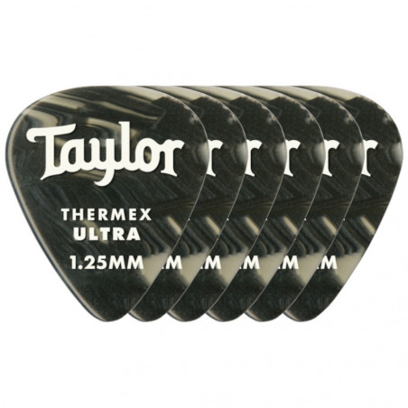 Taylor Premium 351 Thermex Guitar Picks, Black Onyx - 1.25mm, 6-Pack