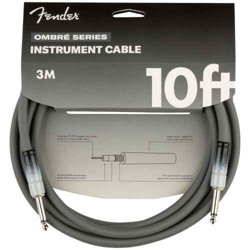 Fender Cabo Instrumento 3m Ombré, Cinzento