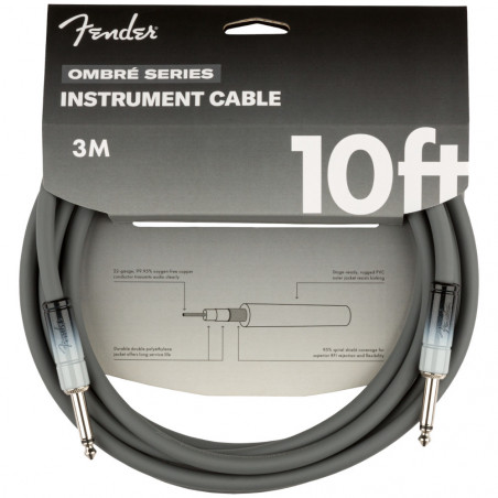 Fender 10ft Ombré Cable, Silver Smoke