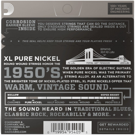 D'Addario EPN110 Pure Nickel, Regular Light