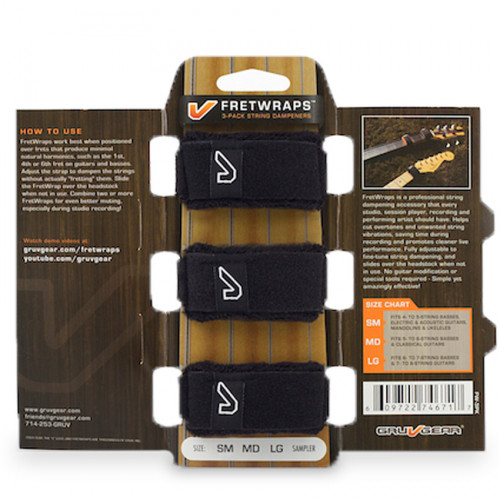 Gruv Gear FretWraps String Muters (3-Pack) - Black - Large