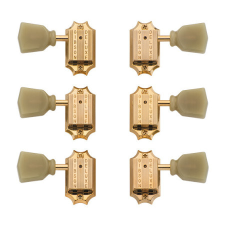 Gibson Gear Deluxe Green Key Tuner Set, Vintage Gold