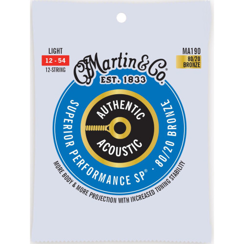 Martin SP Acoustic Guitar Strings 80/20 Bronze 12-string, Light