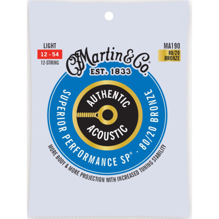 Martin SP Acoustic Guitar Strings 80/20 Bronze 12-string, Light