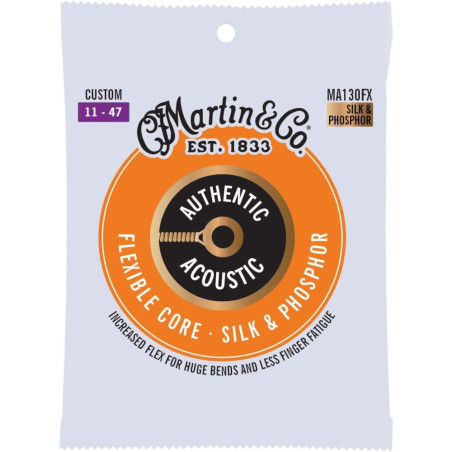 Martin Cordas Guit. Acústica Authentic Acoustic Flexible Core Silk Pho
