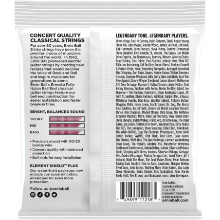 Ernie Ball Ernesto Palla Nylon Strings, Medium Tension, 3-Pack