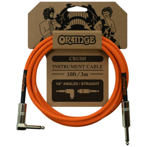 Orange Crush Instrument Cable, 10ft, Angled