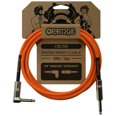 Orange Crush Instrument Cable, 10ft, Angled