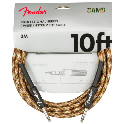 Fender Professional Series Instrument Cable 10', Desert Camo
