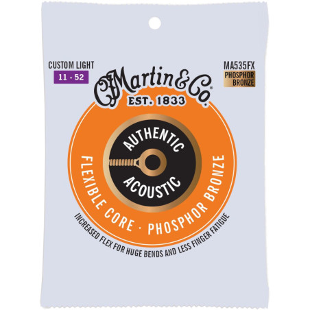 Martin Authentic Acoustic Flexible Core Strings Phosphor Bronze 11-52
