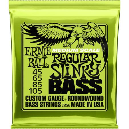 Ernie Ball Cordas Baixo Regular Slinky Nickel Wound Medium Scale