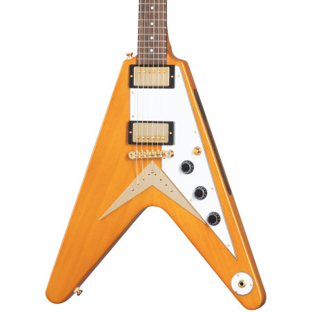 Epiphone 1958 Korina Flying V (White Pickguard) - Aged Natural