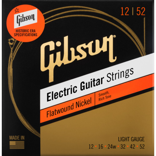 Gibson Gear Cordas Guitarra Elétrica Flatwound, Light