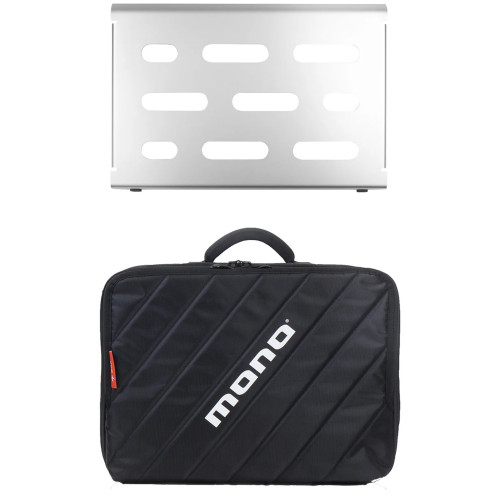 Mono Pedalboard Small, Silver and Club Accessory Case 2.0, Black