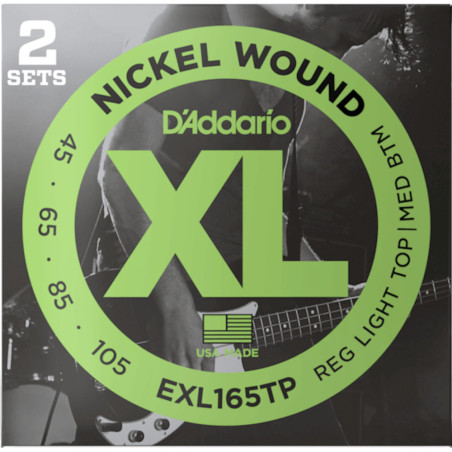 D'Addario EXL165 2x Cordas Baixo Elétrico 45-105