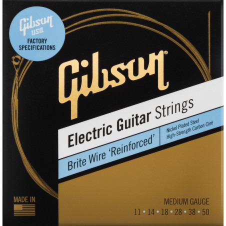 Gibson Gear Cordas Guitarra Elétrica Brite Wires 'Reinforced' 11-50
