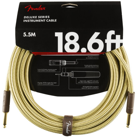 Fender Deluxe Series Instrument Cable 18.6', Tweed