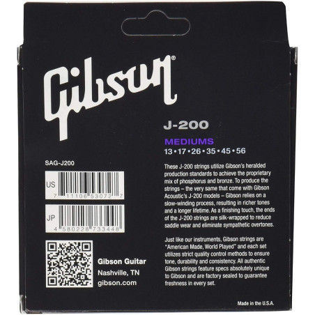 Gibson Gear Cordas Guitarra Acústica Medium Phosphor Bronze