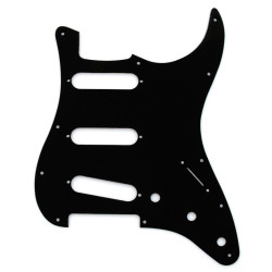 Fender Strat Pickguard Black 11-hole 1-Ply S/S/S