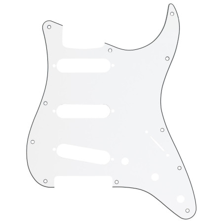 Fender Strat Pickguard S/S/S White 11-hole