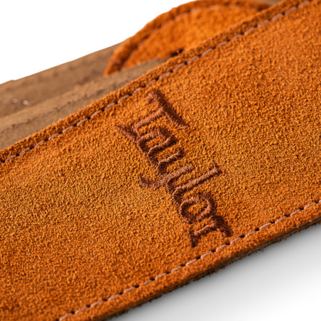 Taylor 2.5" Embroidered Suede Guitar Strap, Honey Gold