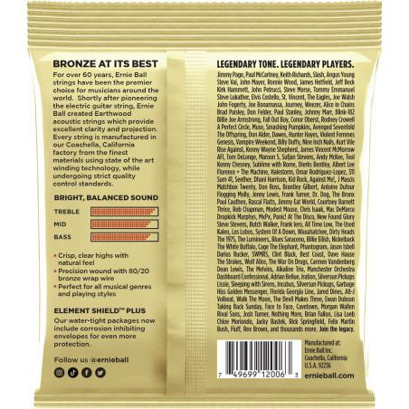 Ernie Ball Earthwood 80/20 Bronze Acoustic Strings 10-50