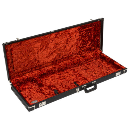 Fender G&G Deluxe Strat/Tele Hardshell Case, Black w/ Orange Interior