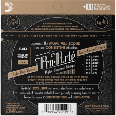 D’Addario Pro-Arté Nylon Classical Guitar Strings, Light
