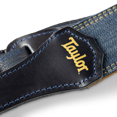 Taylor Blue Denim 2" Guitar Strap - Gold Logo